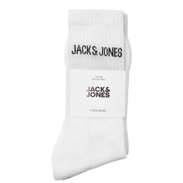 JACK & JONES JUNIOR čarape za dečake JNR LN Set 5kom, bele - 12266889