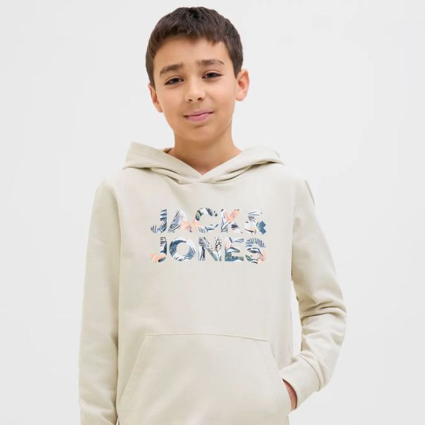 JACK & JONES JUNIOR Duks za dečake sa kapuljačom JJEBRYAN, bež - 12268859B