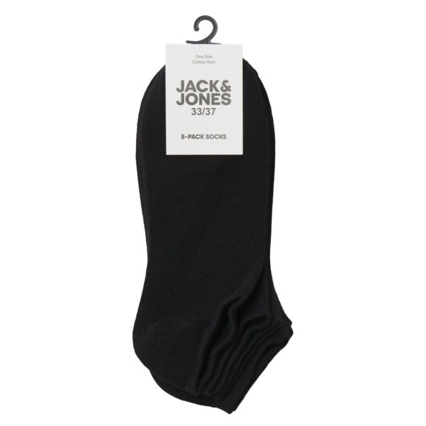 JACK & JONES JUNIOR kratke čarape za dečake JNR Set 5kom, crne - 12186046B