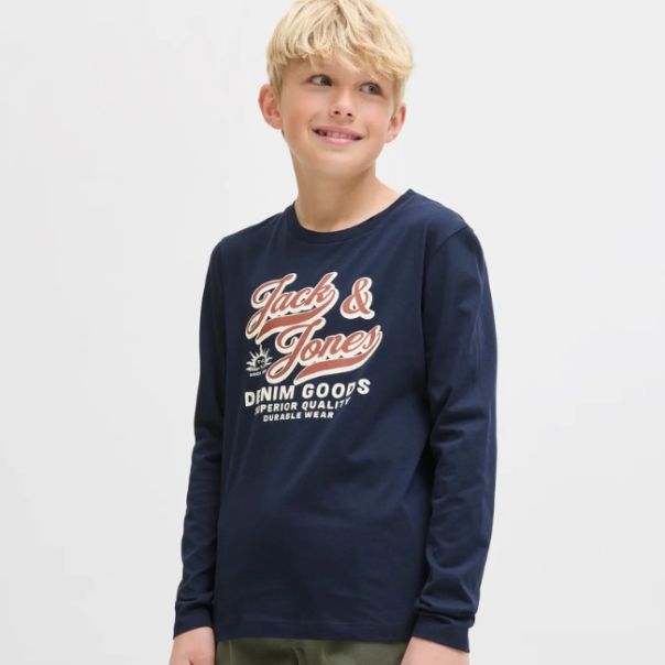 JACK & JONES JUNIOR Majica dug rukav JJELOGO - 12280078