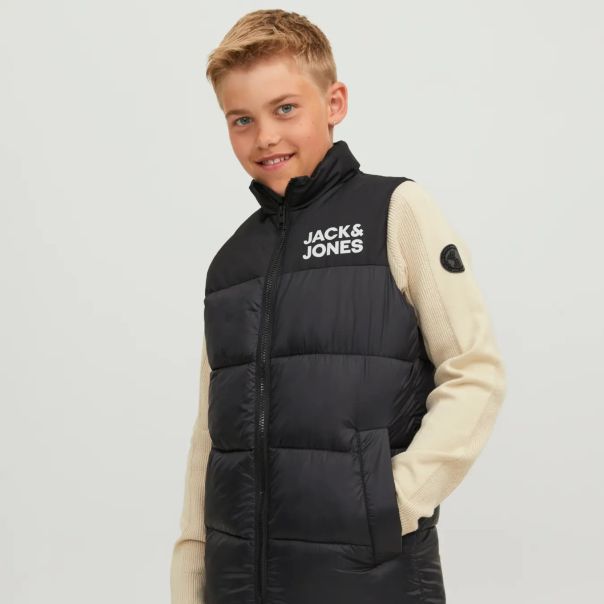 JACK & JONES JUNIOR Prsluk za dečake JJETOBY, crni - 12236914B