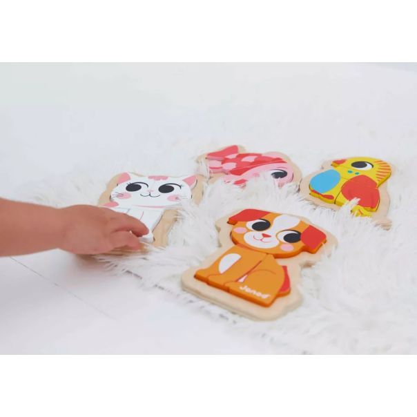 JANOD Drvene slagalica Kućni ljubimci - J07115