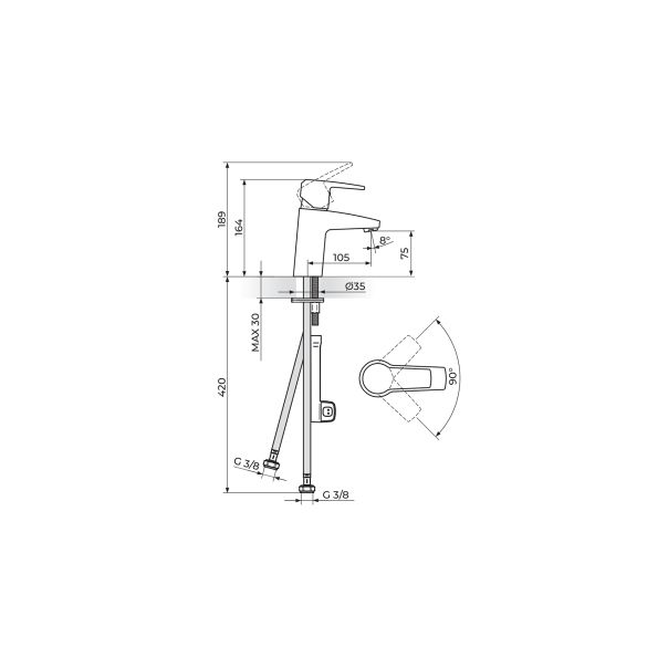 ROSAN CUBO BATERIJA LAVABOA JC30101 - 8606007526523