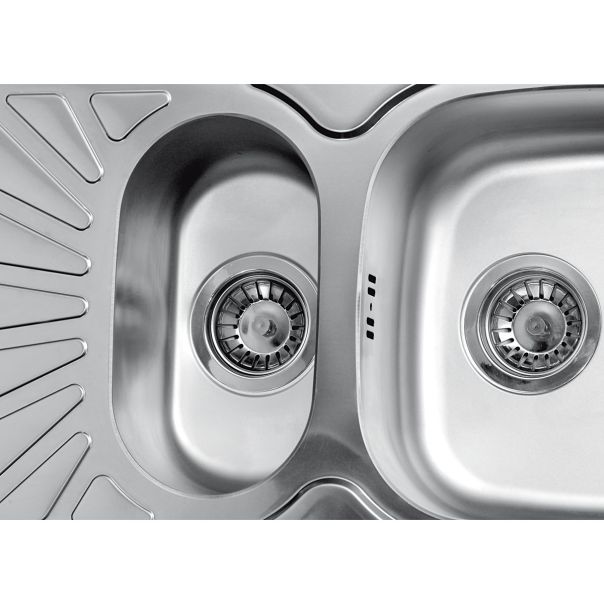 METALAC Sudopera inox jednodelna sa pomoćnim koritom Luna flex 1.5D ,fi 90 - 123326