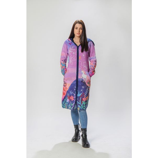 BAIKA Štrikani kaput za žene - Jednorog - KOUNI