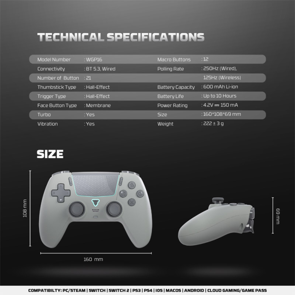 Joypad Fantech WGP16 Nova II sivi - G223723