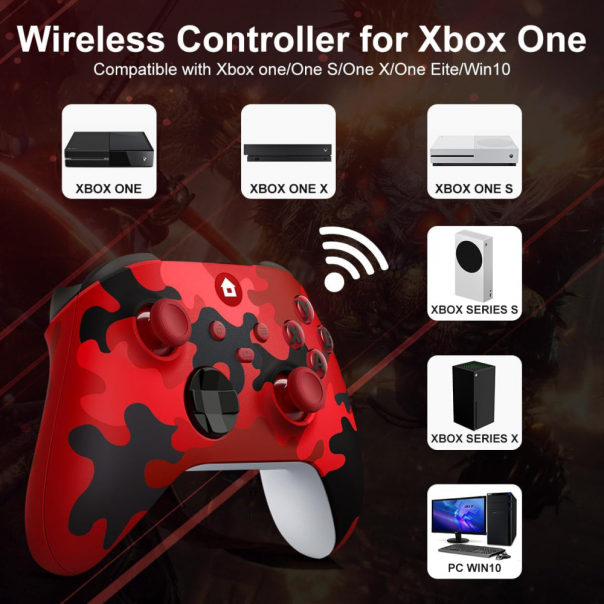 Joypad WIFI kontroler za XBOX One, XBOX X series, PC Windows, PS 3 army crvena - 214001