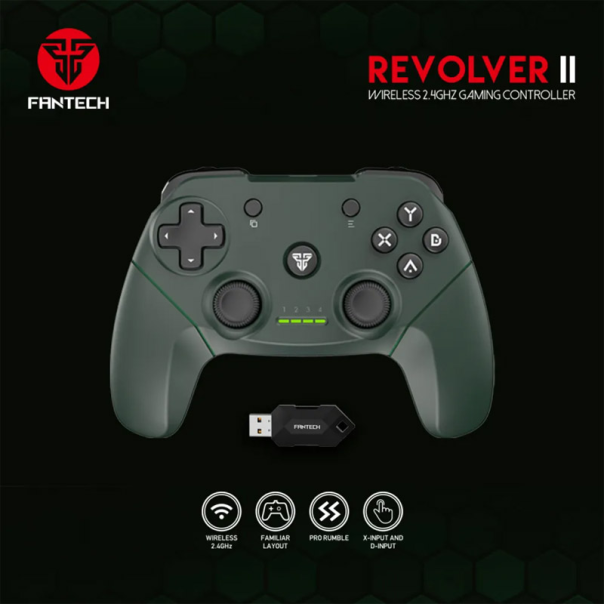 Joypad wireless Fantech WGP12 Revolver II zeleni - G214014