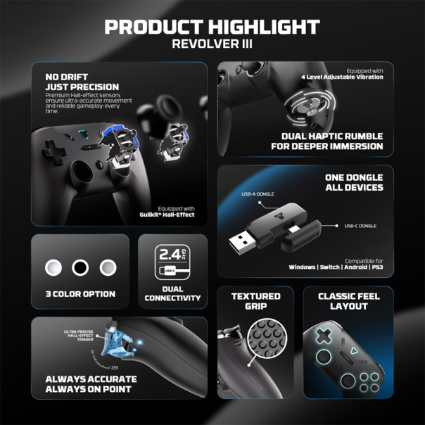 Joypad wireless Fantech WGP12S Revolver III beli - G223248