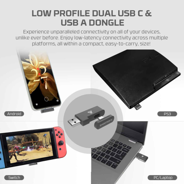 Joypad wireless Fantech WGP13s Shooter III Super Maxfit sivi - G220827