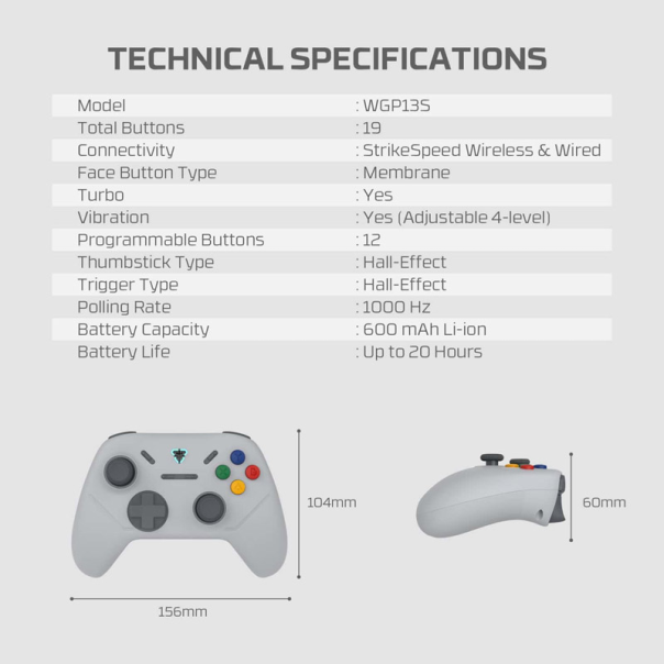 Joypad wireless Fantech WGP13s Shooter III Super Maxfit sivi - G220827