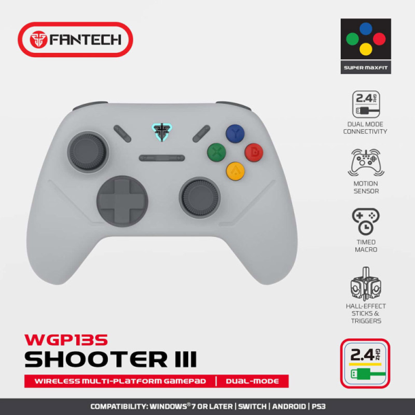 Joypad wireless Fantech WGP13s Shooter III Super Maxfit sivi - G220827