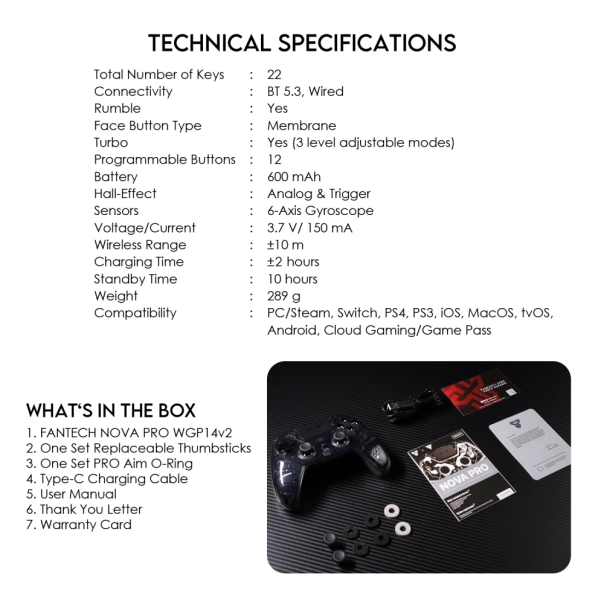 Joypad wireless Fantech WGP14V2 NOVA PRO multiplatform plavi - 218223
