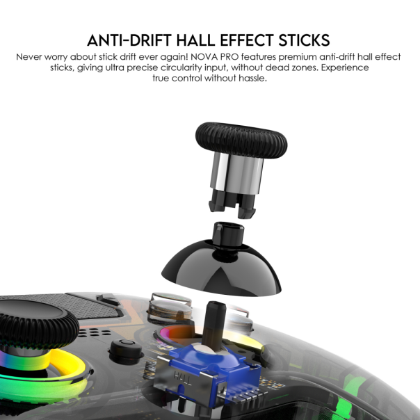 Joypad wireless Fantech WGP14V2 NOVA PRO multiplatform RGB CLEAR crni - 214902