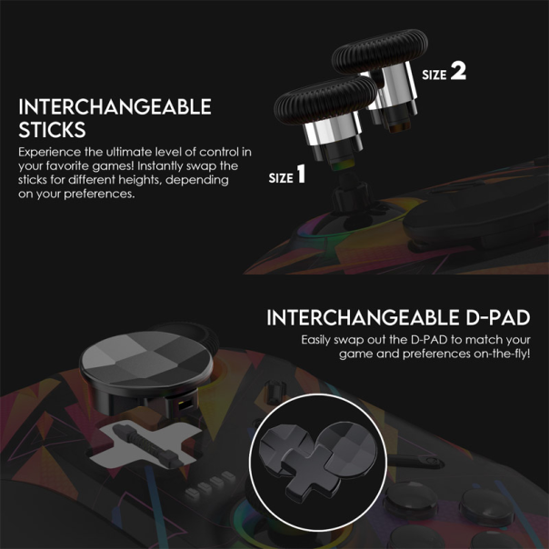 Joypad wireless Fantech WGP15 EOS PRO multiplatform RGB rinbow - G213463