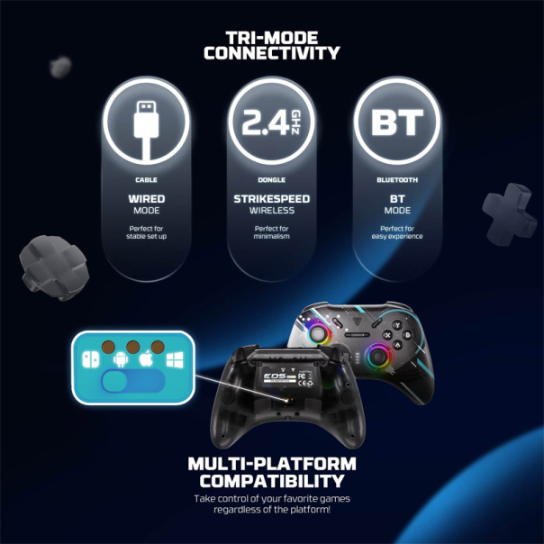 Joypad wireless Fantech WGP15V2S EOS PRO II S Geminus multiplatform RGB crnii - G222347