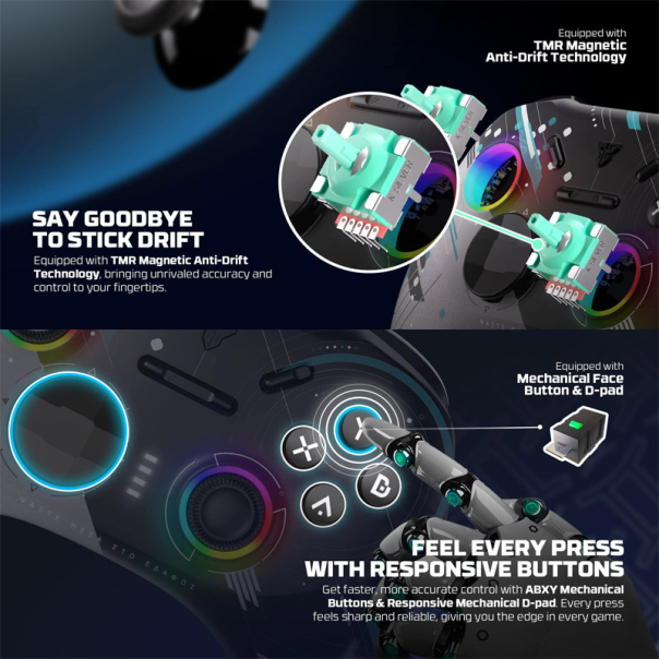 Joypad wireless Fantech WGP15V2S EOS PRO II S Geminus multiplatform RGB crnii - G222347