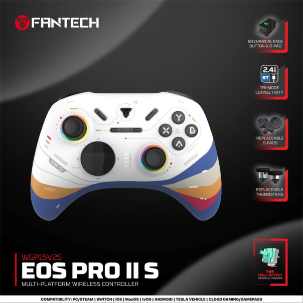 Joypad wireless Fantech WGP15V2S EOS PRO II S Start Two multiplatform RGB beli - G222348