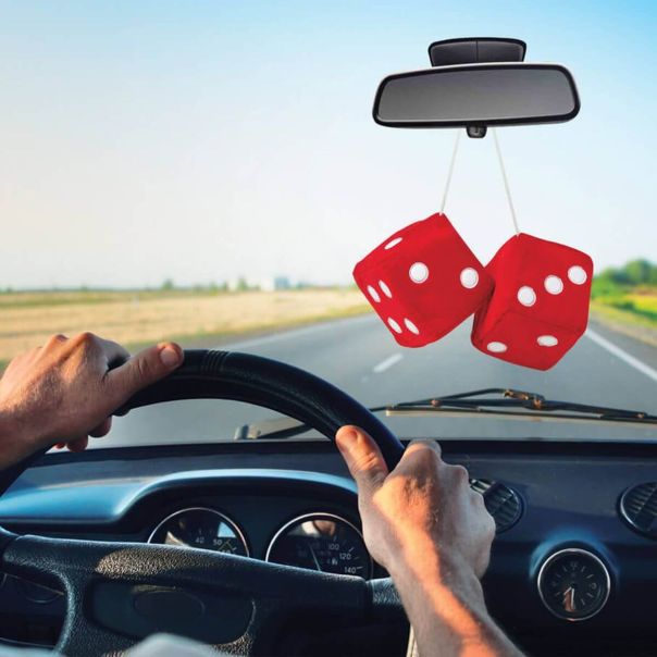 SUMEX Privezak kockice crveno bele velike - JUMBO40