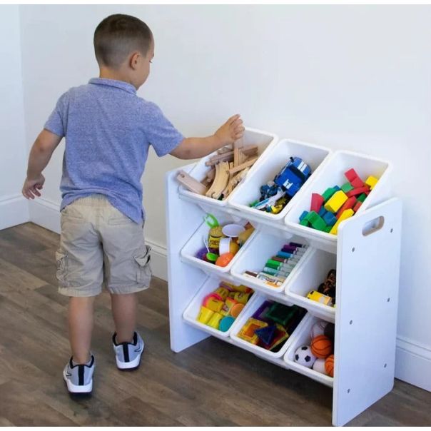 KINDER HOME Polica sa 9 kutija za odlaganje bela - JVTR-3006