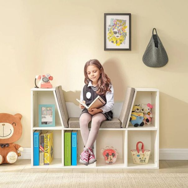KINDER HOME Dečija polica za odlaganje igračaka i knjiga 3u1 - JVTR-3153