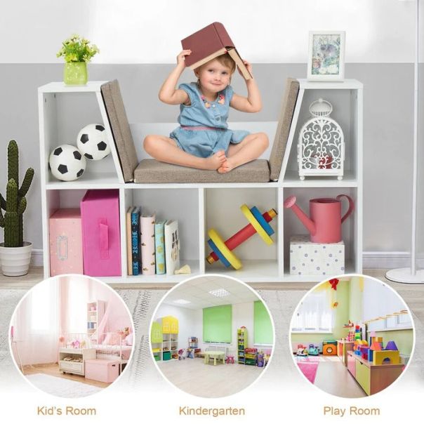 KINDER HOME Dečija polica za odlaganje igračaka i knjiga 3u1 - JVTR-3153