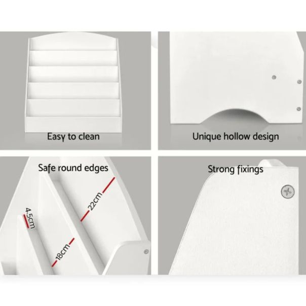 KINDER HOME decija polica za knjige I igracke bela - JVTR-3241