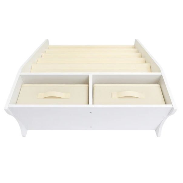 Dečiji drveni organizator 2 u 1, polica za knjige i kutije za odlaganje igračaka - JVTR-3317