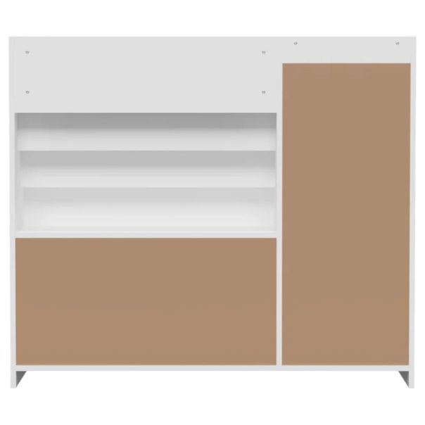 Dečiji organizator KINDER HOME,  3 tekstilne kutije, drveni, beli, Montesori - JVTR-3458