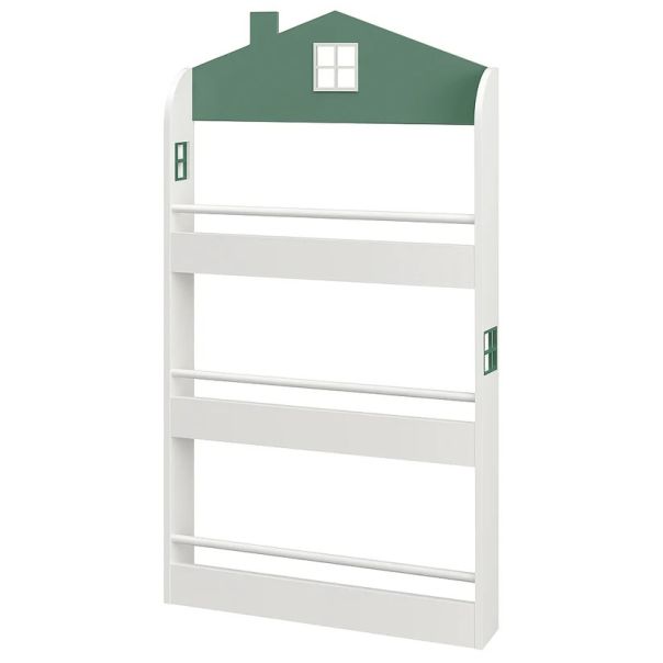 Dečija polica za knjige i igračke KINDER HOME – Kuća, 3 police, drvo - JVTR-3478