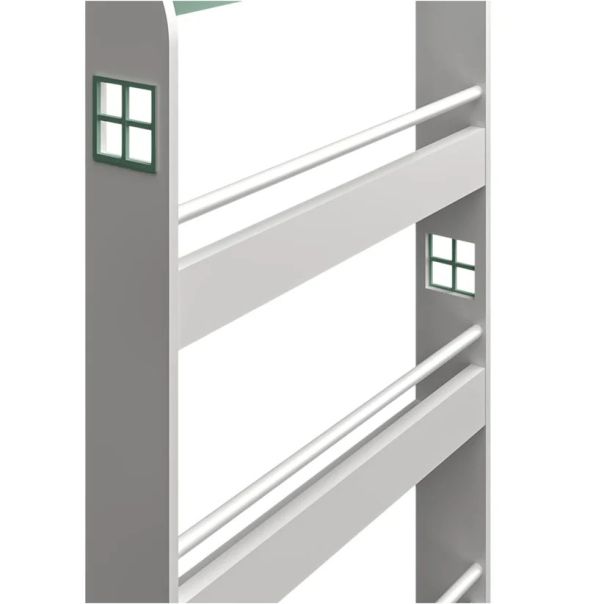 Dečija polica za knjige i igračke KINDER HOME – Kuća, 3 police, drvo - JVTR-3478