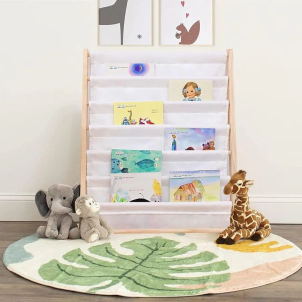 Drveni dečiji organizator sa policama za igračke i knjige - PSI - JVTR-3508