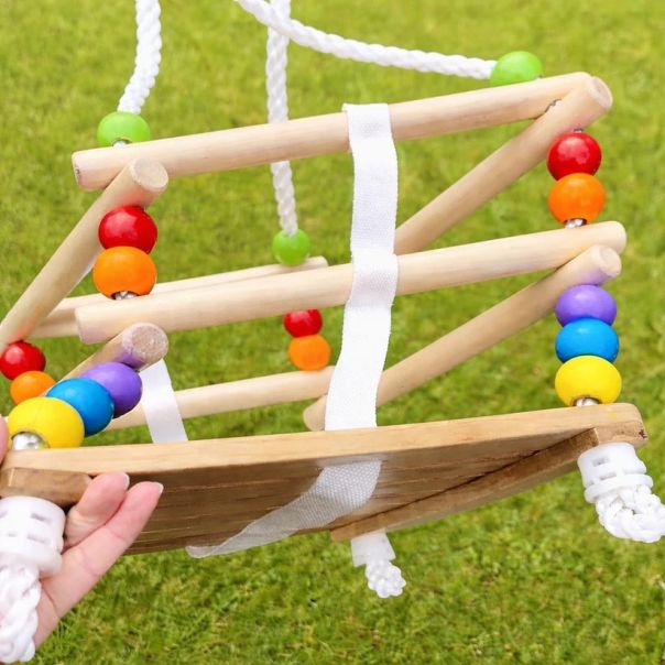 Dečija drvena ljuljaška KINDER HOME sa kaišem i bočnim stranama - EP2993311