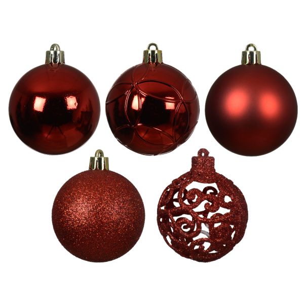 DECORIS Novogodišnje kugle za jelku, set  35/1 crvena - KA021176