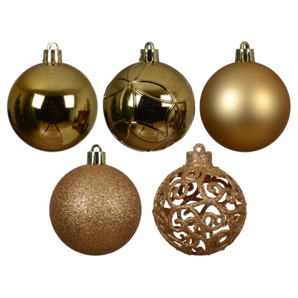 DECORIS Novogodišnje kugle za jelku, set  35/1 zlatna - KA021177