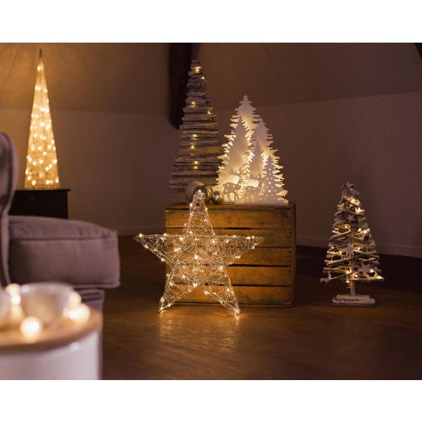 LUMINEO Dekorativna figura jelka 20 LED, ratan - KA481194