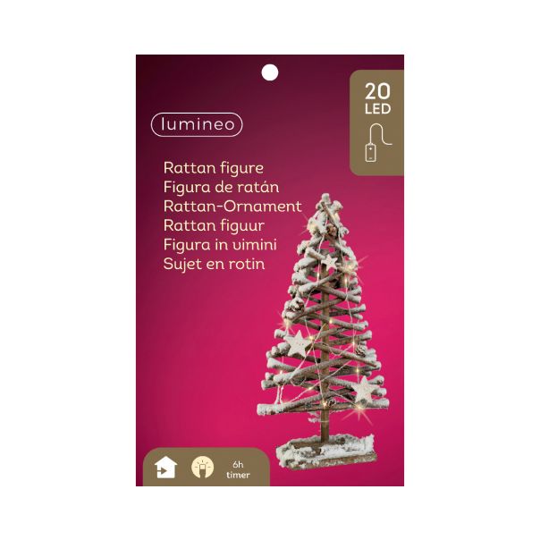 LUMINEO Dekorativna figura jelka 20 LED, ratan - KA481194