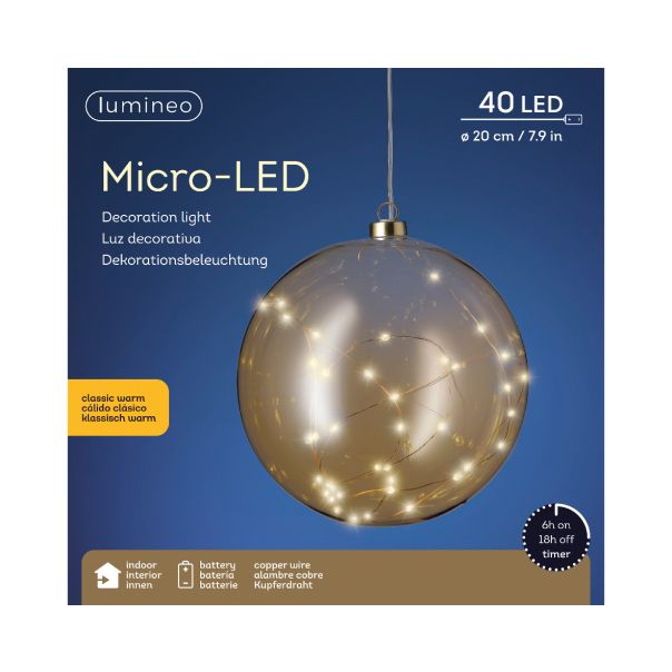 LUMINEO Dekorativna LED kugla 20cm - KA487020