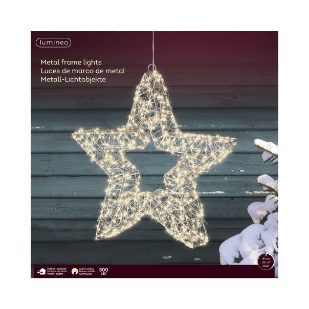 LUMINEO Dekorativna LED zvezda od metala, 38cm - KA491584