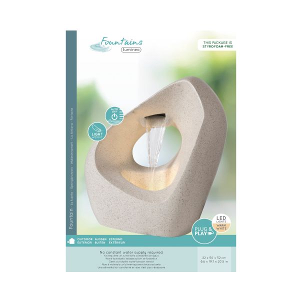 Fontana dekorativna apstraktna sa transformatorom, bela, 22x50x52cm - KA896661