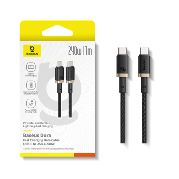 Kabel Baseus Dura Fast Charging Data Cable USB-C na USB-C 240W 1m Gold Black - P10377803U03-00