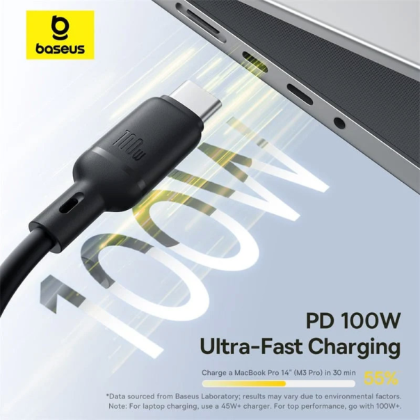 Kabel Baseus Silky 3 u 1 Fast Charging Cable USB-C na  M+L+C 100W 1.5m Moon White - P10377706213-00