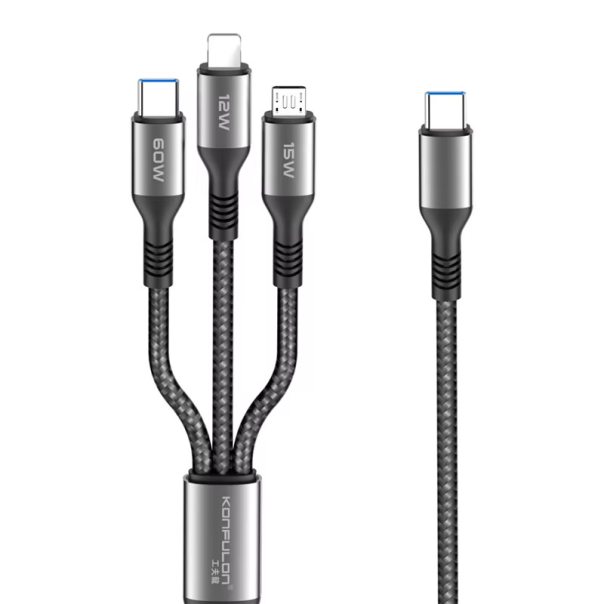 Kabel KONFULON Joko DC62 60w Type-C 3u1 crni 1,2m - 617553