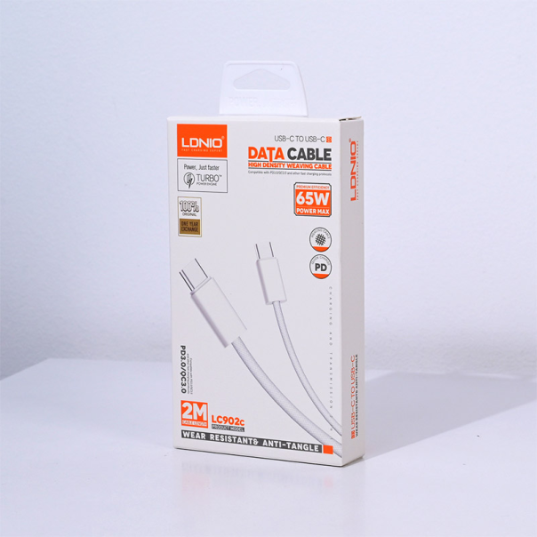 Kabel LDNIO LC902-C 65W Type-C na Type-C beli 2m - 613821