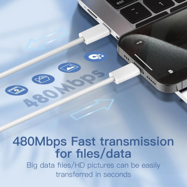 Kabel LDNIO LC902-i 30W Type-C na iPhone Lightning beli 2m - 613491