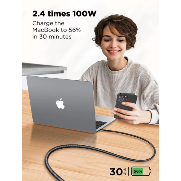 Kabel LDNIO LC921c 240W Type-C na Type-C sivi 1m - 620125