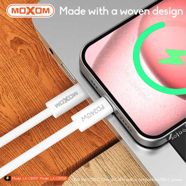 Kabel Moxom LX-CB907 Type-C na Type-C beli 1m - 613685
