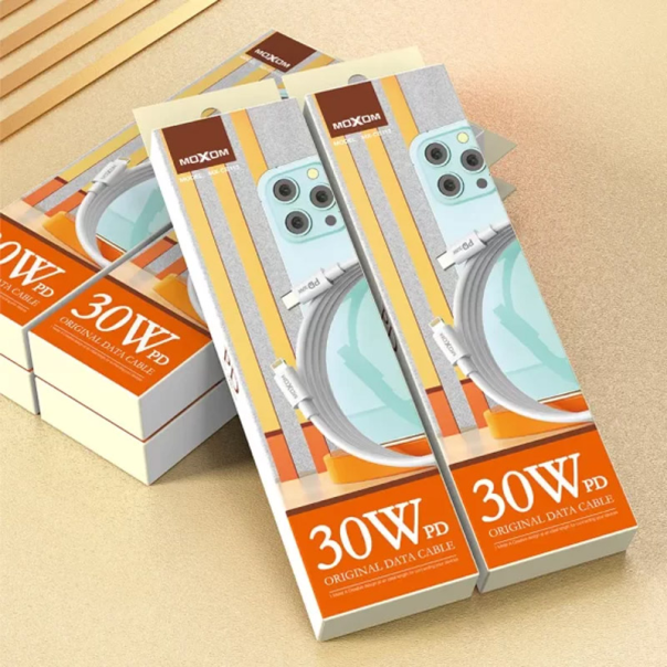 Kabel Moxom MX-CB113 PD 30W na Type-C na iPhone Lightning beli 1m - 613686