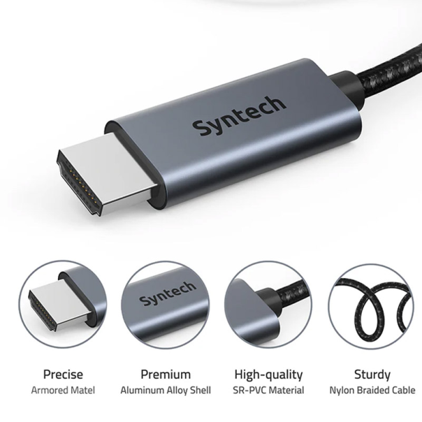 Kabel Syntech HDMI na HDMI 4K braided (2 komada) crni - 618338