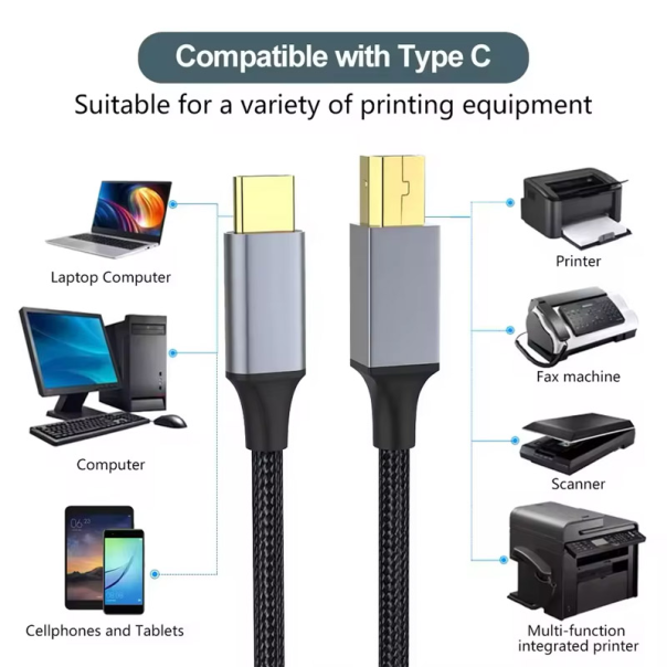 Kabel Type-C na USB B 1,5m - 614531